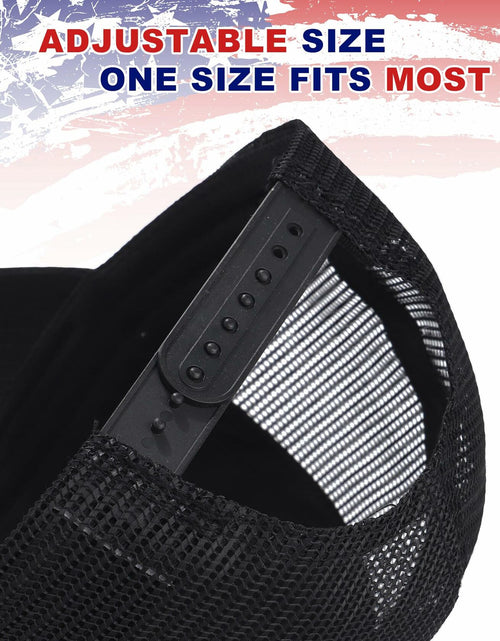 Load image into Gallery viewer, AWAYTR American Flag Trucker Snapback Hat Black One Size
