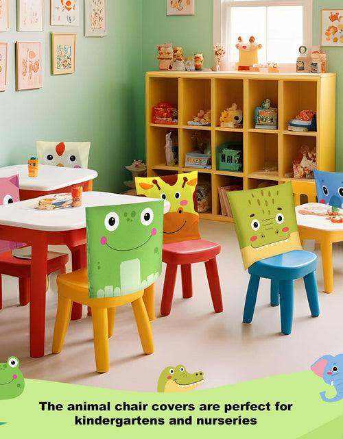 Load image into Gallery viewer, Breling 4 Pcs Animal Chair Covers 15.7x13.8 Inch Elephant Frog Pig Giraffe
