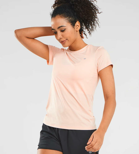 ALLZERO Feel Fit Workout Top Soft Short Sleeve Pink Heather Size L