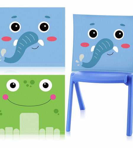 Breling 4 Pcs Animal Chair Covers 15.7x13.8 Inch Elephant Frog Pig Giraffe