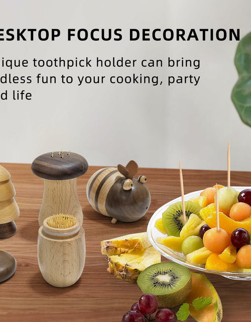 Load image into Gallery viewer, Cute Mushroom Toothpick Holder with 390 Toothpicks Cactus Dispenser Decor
