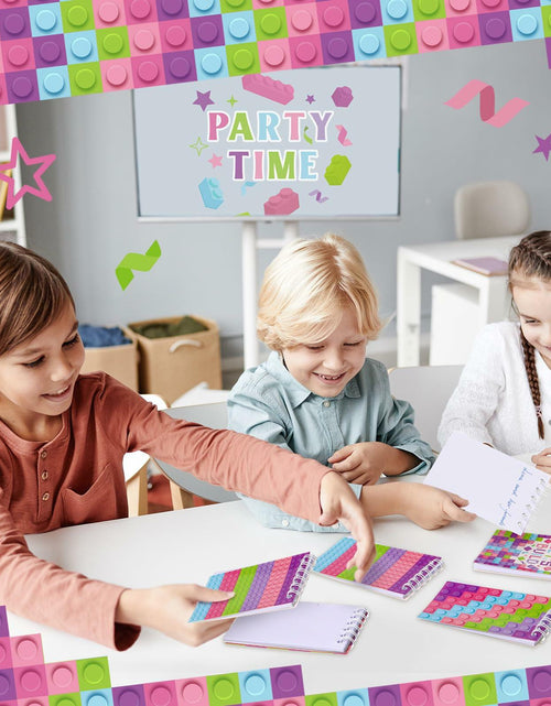 Load image into Gallery viewer, PerKoop Pink Building Block Mini Spiral Notepads 24 Pieces Kids Party Favor
