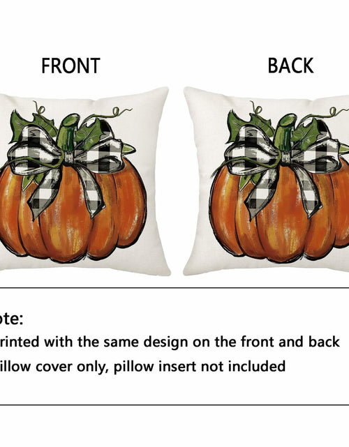 Load image into Gallery viewer, Aitukang Fall Pillow Covers 20x20 Inch Pumpkin Buffalo Plaid Set of 2
