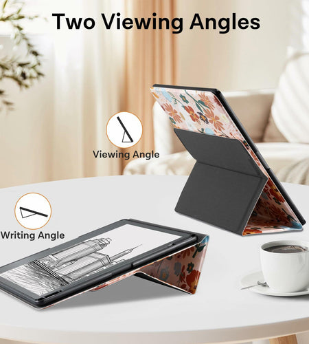 CoBak PU Leather Tablet Case 10.2in 2022/2024 Auto Sleep Wake Pen Holder Orange