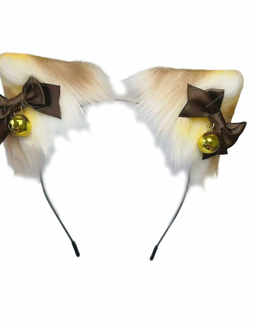 Load image into Gallery viewer, Ekwikzz Cat Ears Headband Clips Cosplay Accessories Punk Gothic Bow Gem
