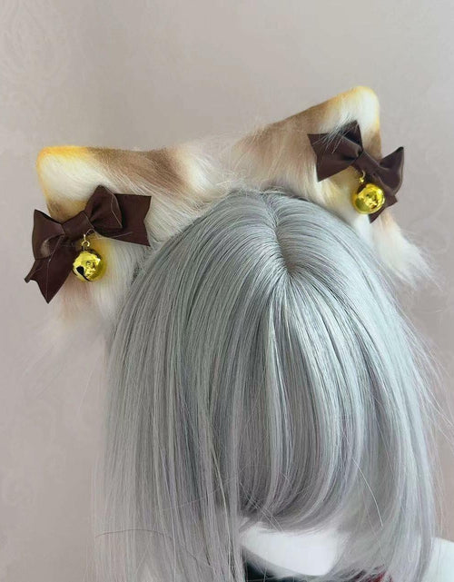 Load image into Gallery viewer, Ekwikzz Cat Ears Headband Clips Cosplay Accessories Punk Gothic Bow Gem
