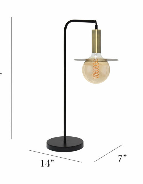 Load image into Gallery viewer, Simple Designs LT1237-BLK 24" Cosmic Glow Orb Table Lamp Black Brass
