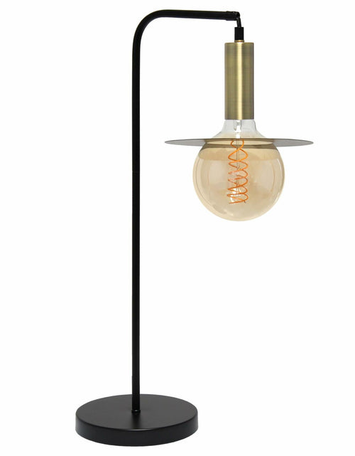 Load image into Gallery viewer, Simple Designs LT1237-BLK 24" Cosmic Glow Orb Table Lamp Black Brass
