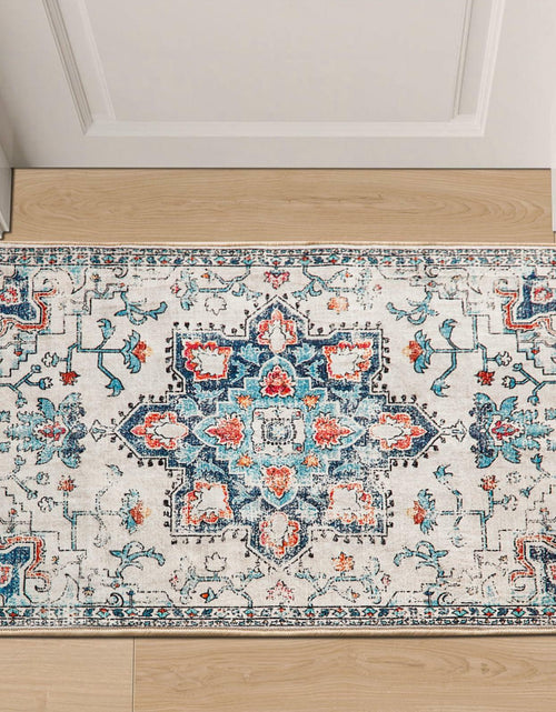 Load image into Gallery viewer, Puremy 2x3 Vintage Boho Entryway Rug Non Slip Low Pile Floral Cream

