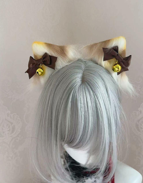 Load image into Gallery viewer, Ekwikzz Cat Ears Headband Clips Cosplay Accessories Punk Gothic Bow Gem
