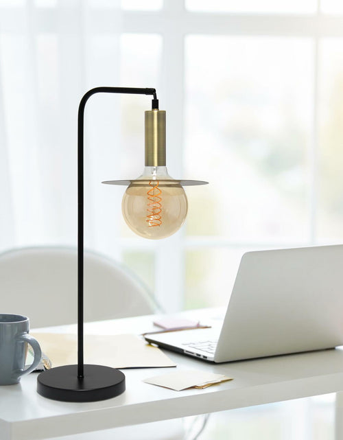Load image into Gallery viewer, Simple Designs LT1237-BLK 24" Cosmic Glow Orb Table Lamp Black Brass
