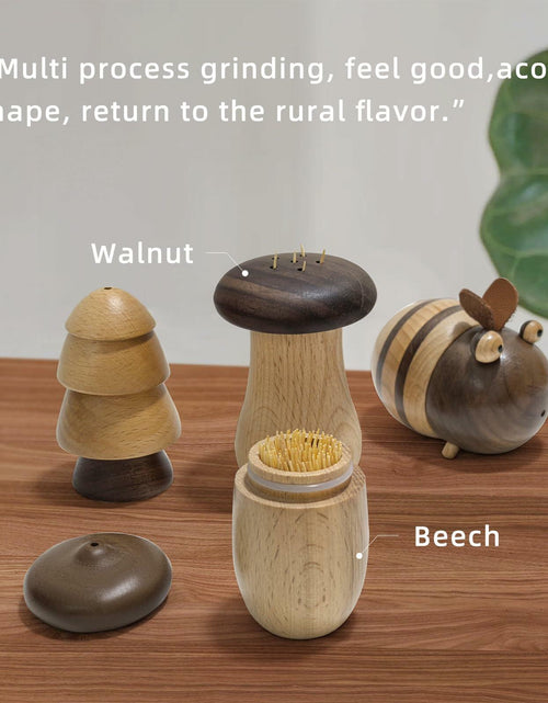 Load image into Gallery viewer, Cute Mushroom Toothpick Holder with 390 Toothpicks Cactus Dispenser Decor
