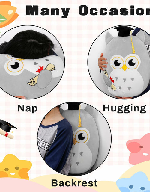 Load image into Gallery viewer, OurHonor Graduation Plush Owl Stuffed Animal Gray Soft Pillow Toy 7in
