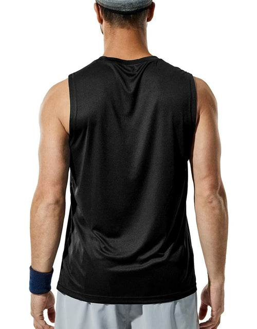 Load image into Gallery viewer, Haimont Mens Sleeveless Workout Gym Tank Shirt UV Muscle Black Size M
