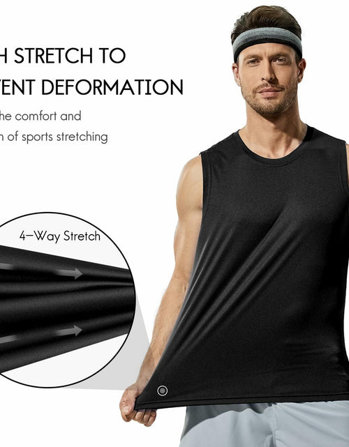 Load image into Gallery viewer, Haimont Mens Sleeveless Workout Gym Tank Shirt UV Muscle Black Size M
