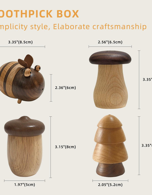 Load image into Gallery viewer, Cute Mushroom Toothpick Holder with 390 Toothpicks Cactus Dispenser Decor
