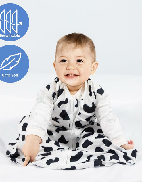 Load image into Gallery viewer, GUNTAIL Baby Sleep Sack 2-Way Zipper Rayon Cotton Cow Print Size X-Large
