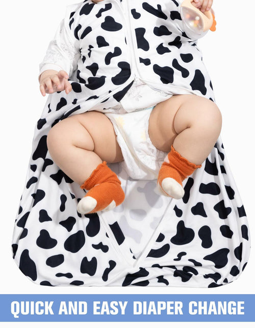 Load image into Gallery viewer, GUNTAIL Baby Sleep Sack 2-Way Zipper Rayon Cotton Cow Print Size X-Large
