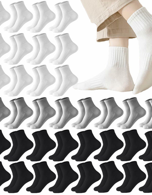 Load image into Gallery viewer, Looknniy Men’s Cushion Ankle Socks Cotton 20 Pairs Mixed Colors One Size
