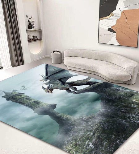 Large Area Rug Carpet Washable 5'x6' Indoor Polar Bear Home Decor