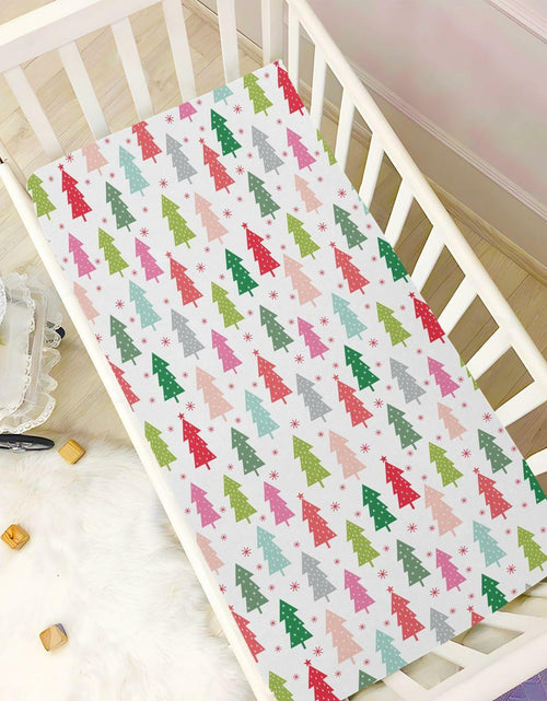 Load image into Gallery viewer, SDMKA Colorful Christmas Trees Microfiber Fitted Crib Sheet 28x52 Inch A01
