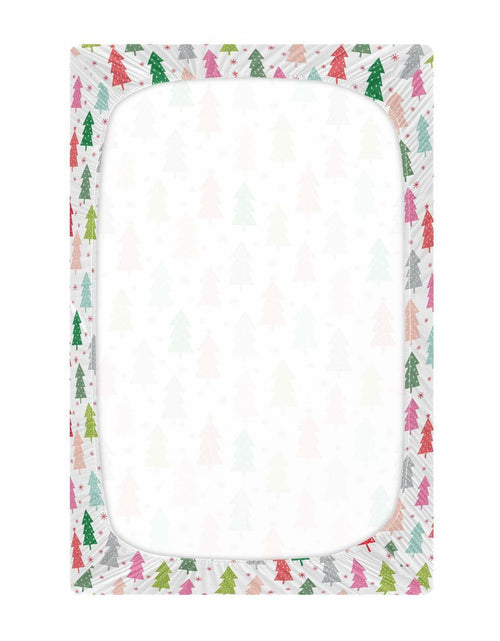 Load image into Gallery viewer, SDMKA Colorful Christmas Trees Microfiber Fitted Crib Sheet 28x52 Inch A01
