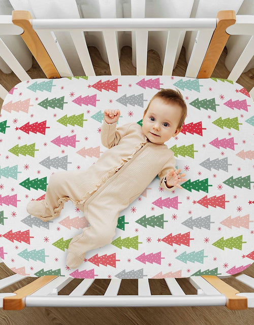Load image into Gallery viewer, SDMKA Colorful Christmas Trees Microfiber Fitted Crib Sheet 28x52 Inch A01
