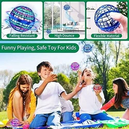 Load image into Gallery viewer, RSNG Flying Orb Ball Spinner Mini Drone 360 Rotating LED Toy Red
