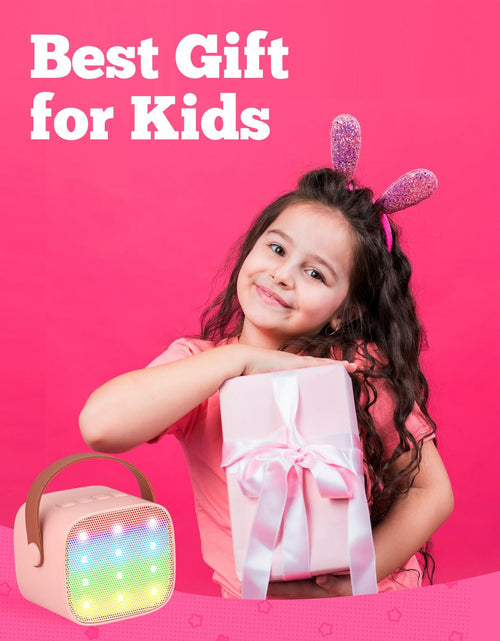 Load image into Gallery viewer, VERKB Kids Karaoke Machine Bluetooth Speaker 2 Wireless Mics Pink
