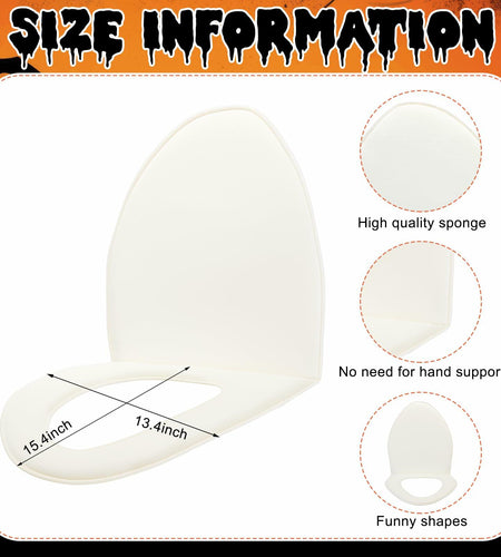 Yahenda Halloween Toilet Cosplay Costume Pullover Sponge Seat Cover White
