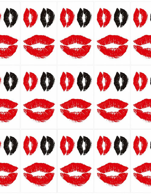 Load image into Gallery viewer, LEOARS Valentines Lip Temporary Tattoo Stickers Waterproof Red Black 15-Sheet
