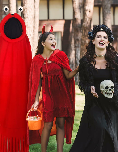 Load image into Gallery viewer, Breathffy Halloween Costume Set Red Cloak &amp; Big-Eyed Headband Unisex
