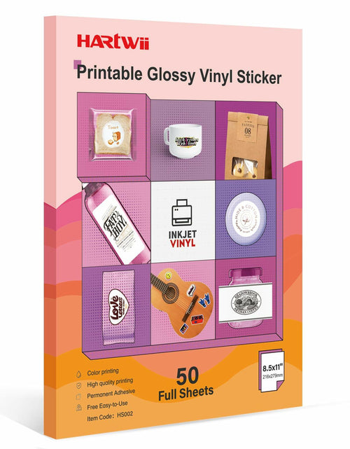 Load image into Gallery viewer, Hartwii Glossy Vinyl Sticker Paper 8.5x11in Letter Size 50 Sheets
