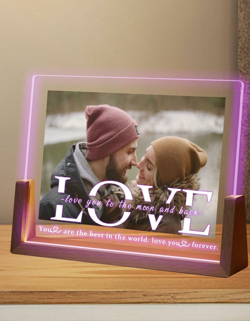 Load image into Gallery viewer, JXJRJ 6x8 Acrylic Heart LED Photo Frame Rustic Style Color 3
