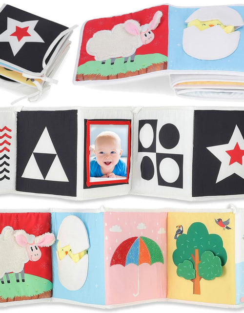 Load image into Gallery viewer, Spiggly High Contrast Baby Toys &amp; Books Black White 0-6 Months Infant

