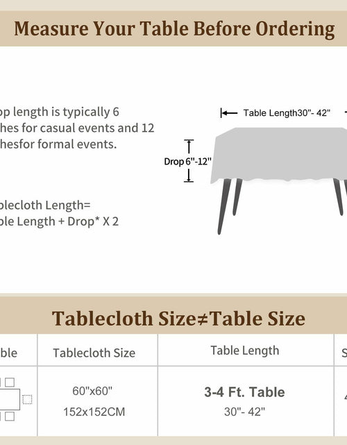 Load image into Gallery viewer, Laolitou Square Tablecloth 60x60in Blue Linen Waterproof Washable

