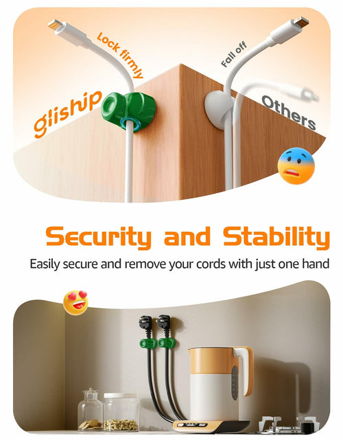 Load image into Gallery viewer, gliship 6 Pack Magnetic Cable Clips Adjustable Cord Holder Green
