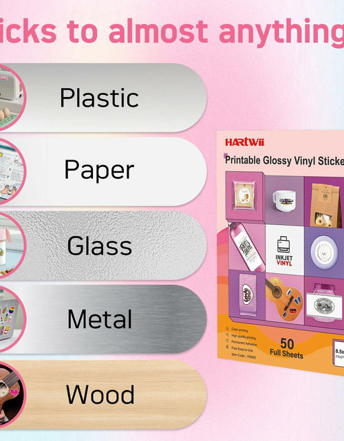 Load image into Gallery viewer, Hartwii Glossy Vinyl Sticker Paper 8.5x11in Letter Size 50 Sheets
