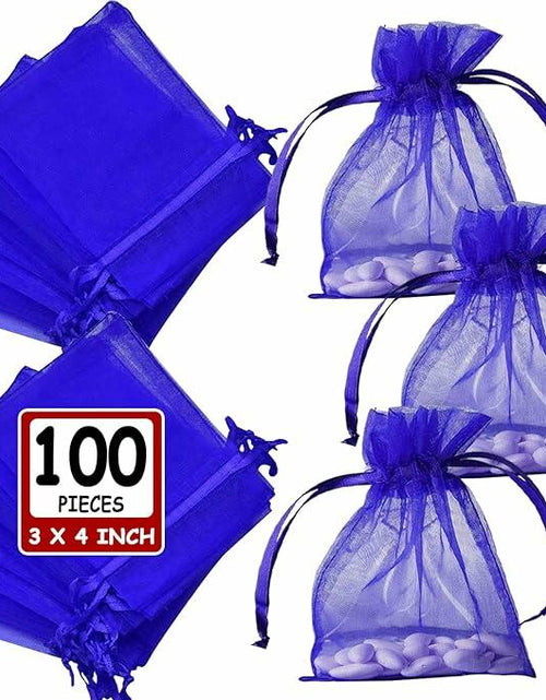Load image into Gallery viewer, Ableme Deco Purple Organza Drawstring Bags 3x4 Inch 100 Pcs
