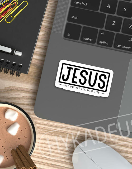 Load image into Gallery viewer, HYKADEUS Jesus The Way Truth Life Christian Bible Verse Stickers 3x1.5 Inch 3Pcs
