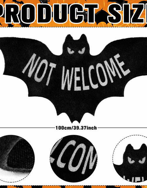 Load image into Gallery viewer, Drydiet Halloween Unwelcome Bat Door Mat 20x40 Large Black Coco Coir
