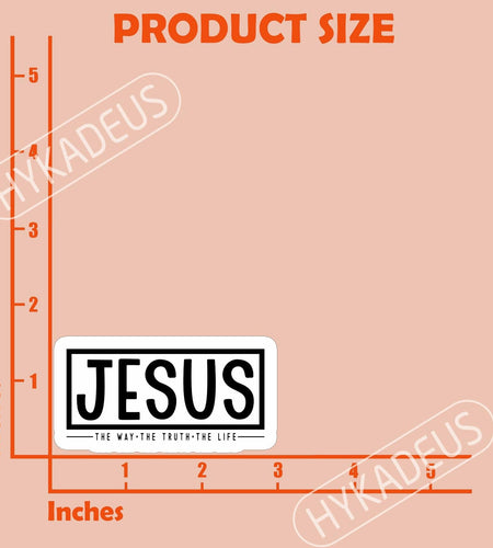 HYKADEUS Jesus The Way Truth Life Christian Bible Verse Stickers 3x1.5 Inch 3Pcs