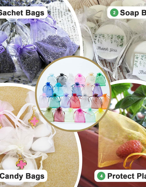 Load image into Gallery viewer, Ableme Deco Purple Organza Drawstring Bags 3x4 Inch 100 Pcs
