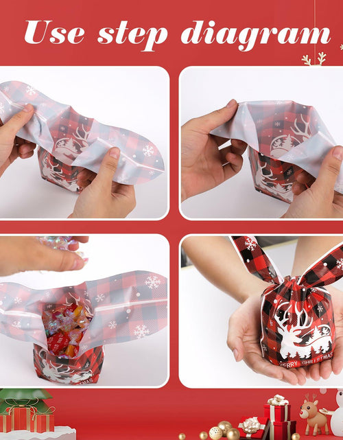 Load image into Gallery viewer, YimeBand 100Pcs Christmas Goodies Gift Bags 6 Styles Small Plastic

