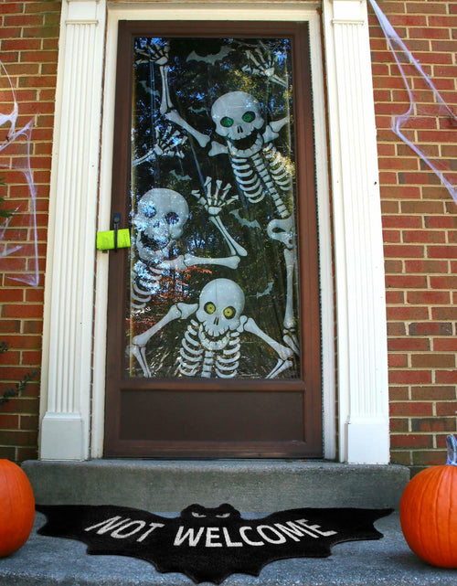 Load image into Gallery viewer, Drydiet Halloween Unwelcome Bat Door Mat 20x40 Large Black Coco Coir
