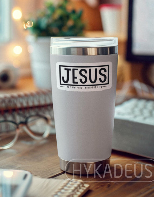 Load image into Gallery viewer, HYKADEUS Jesus The Way Truth Life Christian Bible Verse Stickers 3x1.5 Inch 3Pcs
