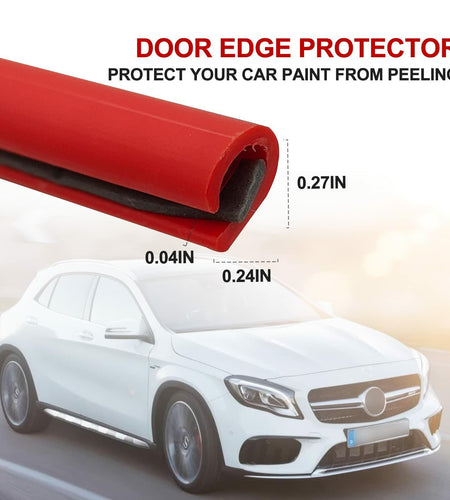 Car Door Protector Edge Guards 16FT Universal Rubber Seal U Shape Trim Red