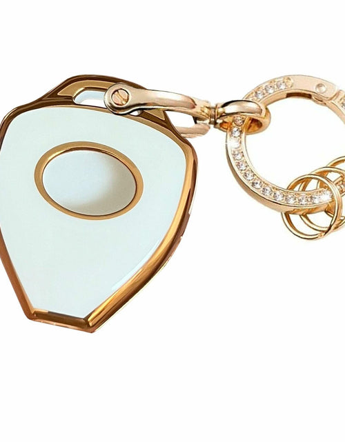 Load image into Gallery viewer, TAPAYICA Toyota Key Fob Cover 4 Buttons White-Gold TPU Shell with Keychain
