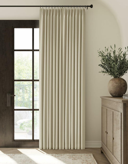 Load image into Gallery viewer, ChrisDowa Pinch Pleated Blackout Linen Curtains 40x102in Greyish Beige 2 Panels
