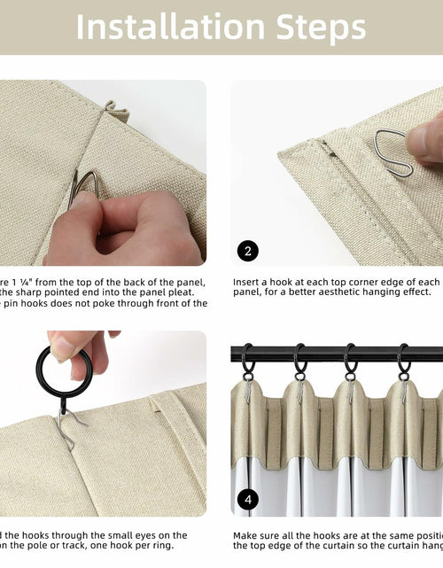Load image into Gallery viewer, ChrisDowa Pinch Pleated Blackout Linen Curtains 40x102in Greyish Beige 2 Panels
